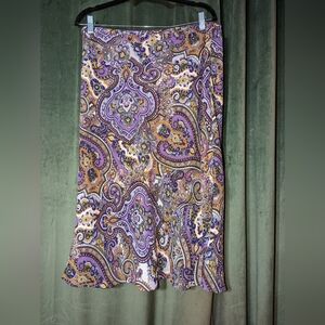Vintage Purple Paisley Floral Y2K 90s/2000s Fairycore Skirt